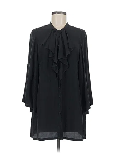 Pre-owned Joie 3/4 Sleeve Silk Top Black Tie Neck Tops