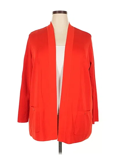 Pre-owned Anne Klein Cardigan Sweater In Red