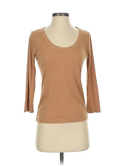 Pre-owned Ann Taylor 3/4 Sleeve T-shirt In Brown