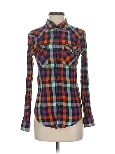 Pre-owned Hurley Long Sleeve Button Down Shirt In Orange