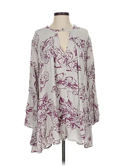 Pre-owned Free People 3/4 Sleeve Blouse In Gray