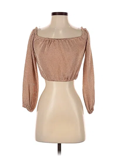 Pre-owned Lovers & Friends 3/4 Sleeve Blouse In Gold