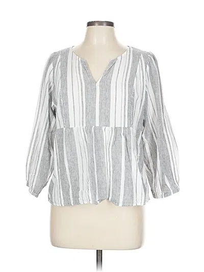 Pre-owned Banana Republic Factory Store 3/4 Sleeve Blouse In Gray