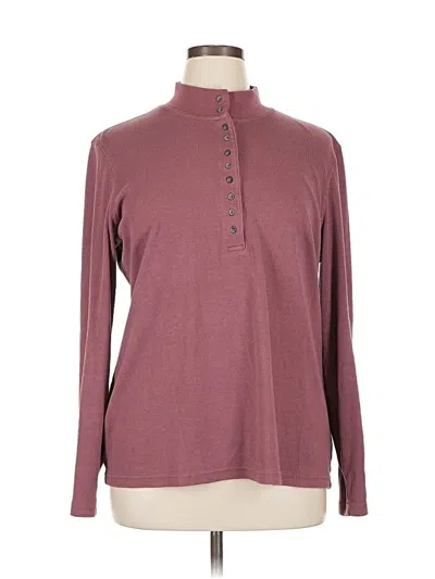Pre-owned Natural Reflections Long Sleeve Top Burgundy Mock Neckline Tops