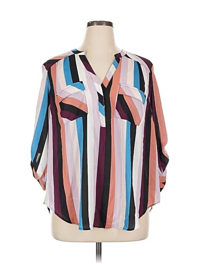 Pre-owned Torrid 3/4 Sleeve Blouse In Pink