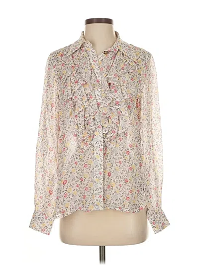 Pre-owned Ganni Long Sleeve Blouse In Yellow