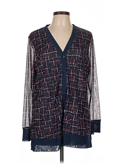 Pre-owned Chico's Long Sleeve Blouse In Blue