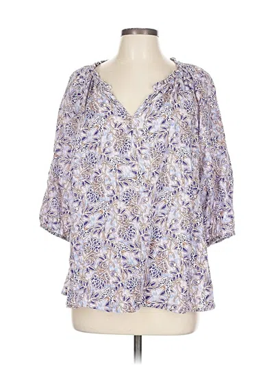 Pre-owned Jjill 3/4 Sleeve Blouse In Blue