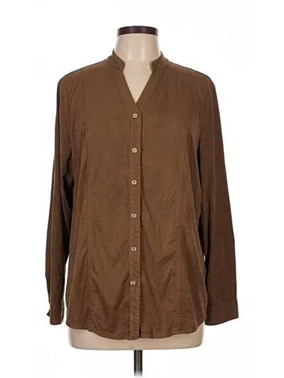Pre-owned Chico's Long Sleeve Blouse In Brown