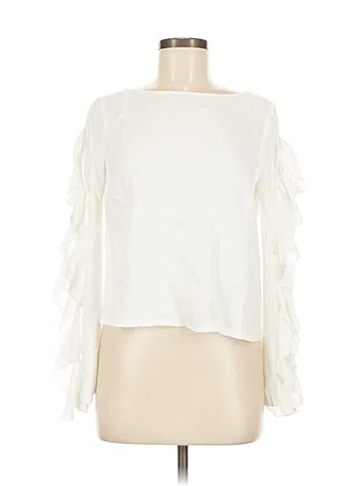 Pre-owned Club Monaco Long Sleeve Blouse In White
