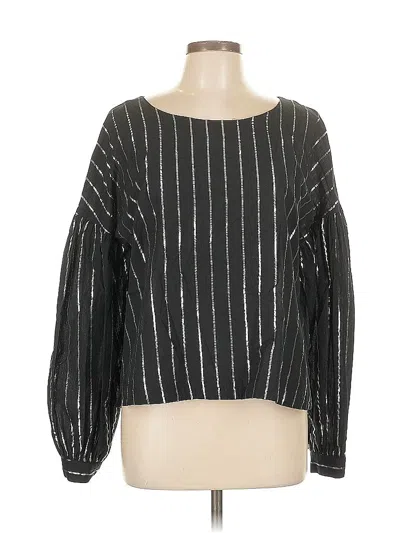 Pre-owned Gap Long Sleeve Blouse In Black