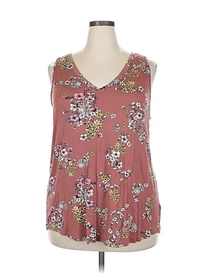 Pre-owned 24/7 Maurices Tank Top Pink Plunge Neckline Tops