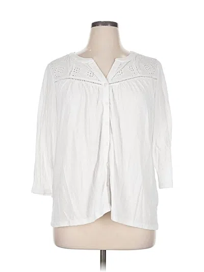 Pre-owned Style & Co 3/4 Sleeve Blouse In White