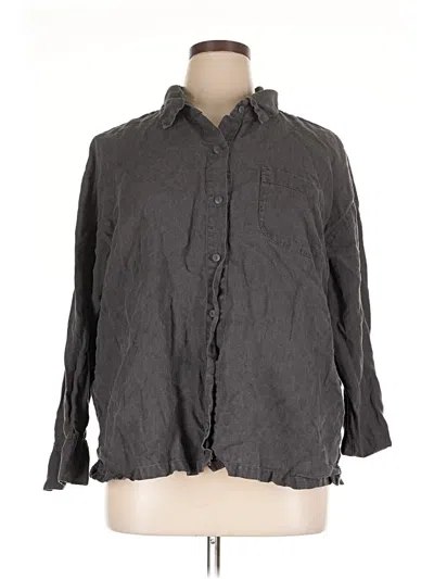 Pre-owned Parachute 3/4 Sleeve Button Down Shirt In Gray