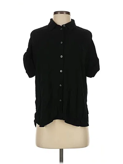 Pre-owned Madewell Short Sleeve Blouse In Black