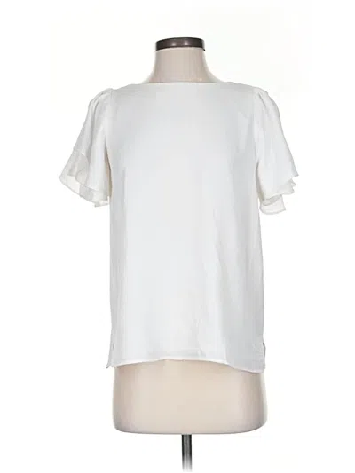 Pre-owned Vince Camuto Short Sleeve Top White Crew Neck Tops