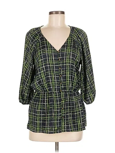 Pre-owned Banana Republic Factory Store 3/4 Sleeve Blouse In Green