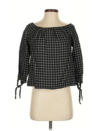 Pre-owned Madewell 3/4 Sleeve Blouse In Black