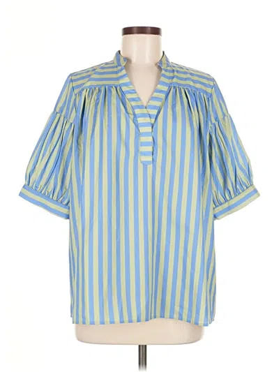 First Love Short Sleeve Blouse In Blue