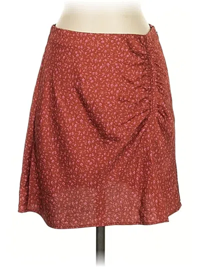 Pre-owned Madewell Casual Skirt In Burgundy