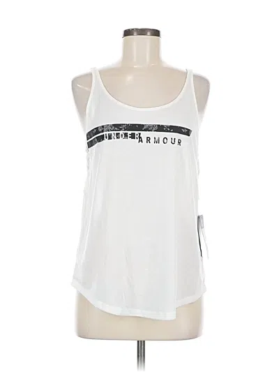 Under Armour Sleeveless Top White Scoop Neck Tops In White