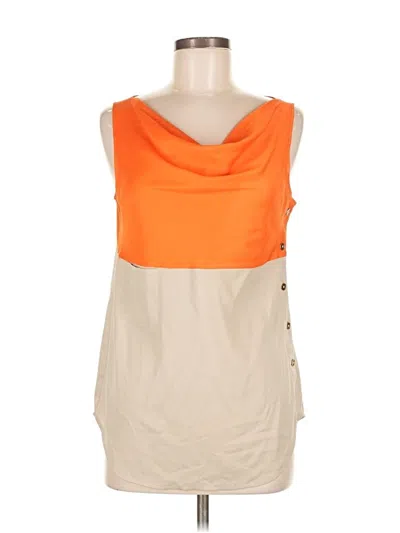 Pre-owned Ann Taylor Sleeveless Blouse In Orange