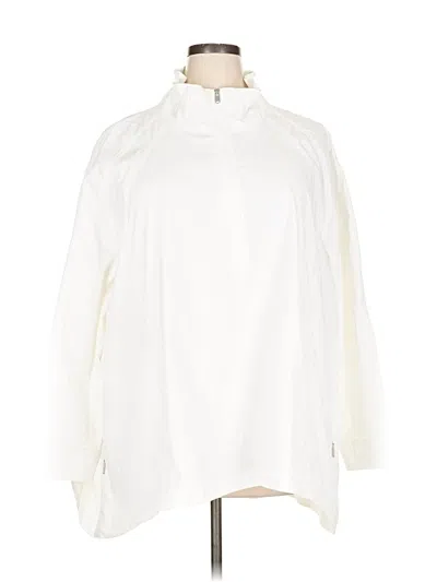 Pre-owned Athleta Track Jacket In White