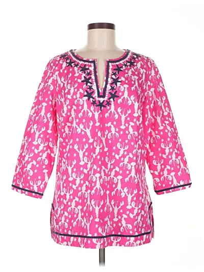 Pre-owned Talbots 3/4 Sleeve T-shirt In Pink