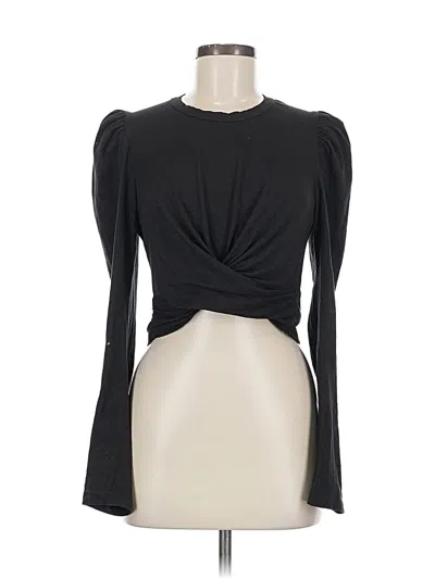 Pre-owned A.l.c Long Sleeve Top Black Keyhole Neckline Tops