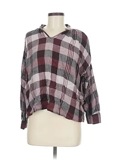 Pre-owned Madewell 3/4 Sleeve Blouse In Burgundy