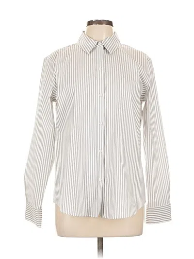 Pre-owned Liz Claiborne Long Sleeve Button Down Shirt In White
