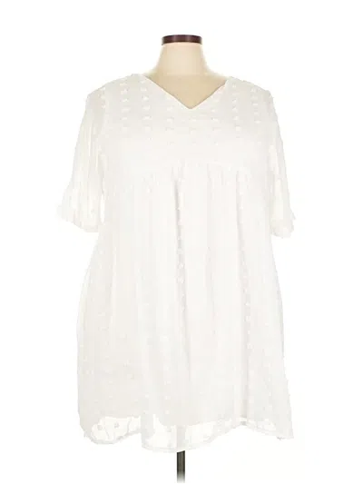 Pre-owned Zenana Casual Dress In White