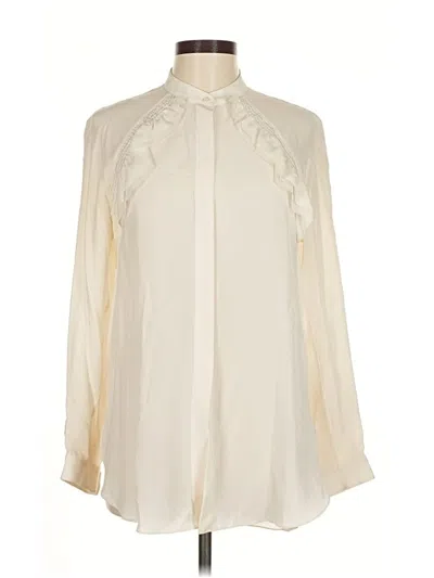 Pre-owned 3.1 Phillip Lim Long Sleeve Silk Top Ivory Tie Neck Tops In White