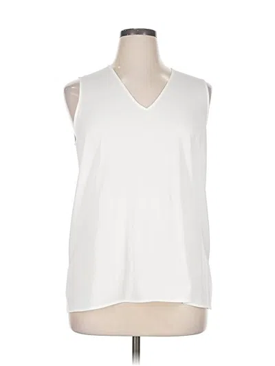Pre-owned Uniqlo Sleeveless Top White V Neck Tops