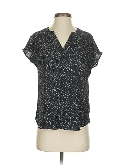 Pre-owned Banana Republic Factory Store Short Sleeve Blouse In Black