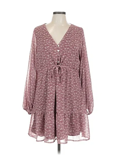Pre-owned Wishlist Apparel Casual Dress In Burgundy