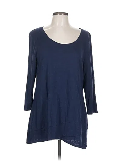 Pre-owned Chico's 3/4 Sleeve T-shirt In Blue