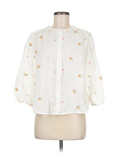 Pre-owned Old Navy 3/4 Sleeve Blouse In White