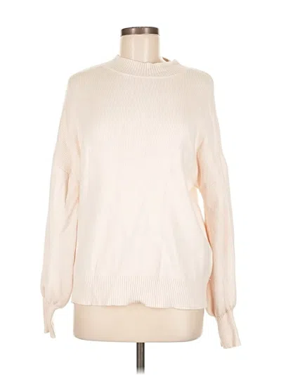 Pre-owned Zesica Turtleneck Sweater In White