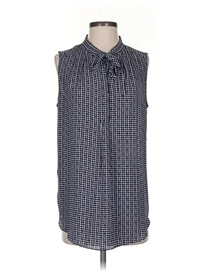 Pre-owned Ann Taylor Sleeveless Blouse In Blue