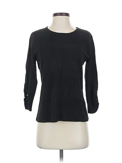Pre-owned Allison Daley 3/4 Sleeve Top Black Boatneck Tops