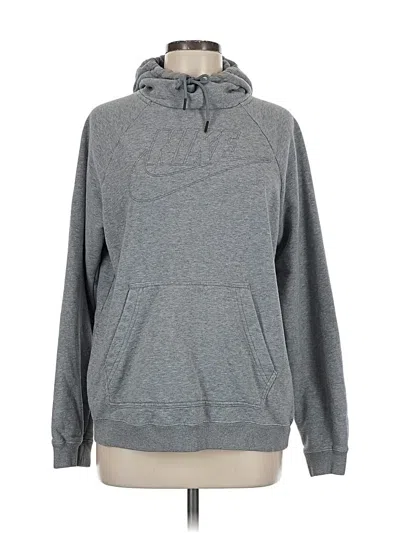 Pre-owned Nike Pullover Hoodie In Gray