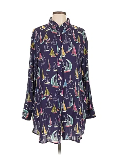 Pre-owned Onia Long Sleeve Blouse In Purple