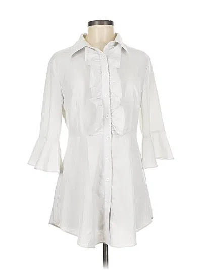 Pre-owned Unbranded 3/4 Sleeve Blouse In White