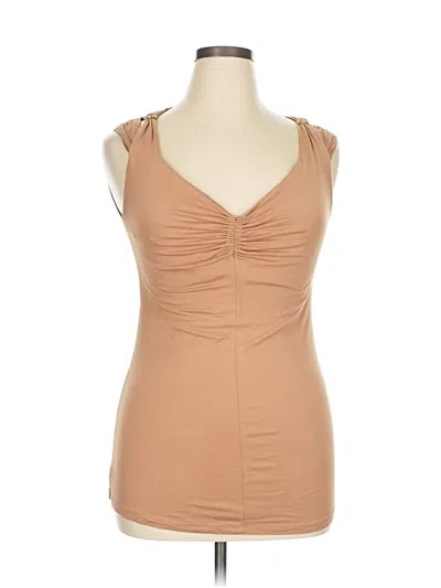 Pre-owned Joie Sleeveless Top Tan Sweetheart Neckline Tops In Brown