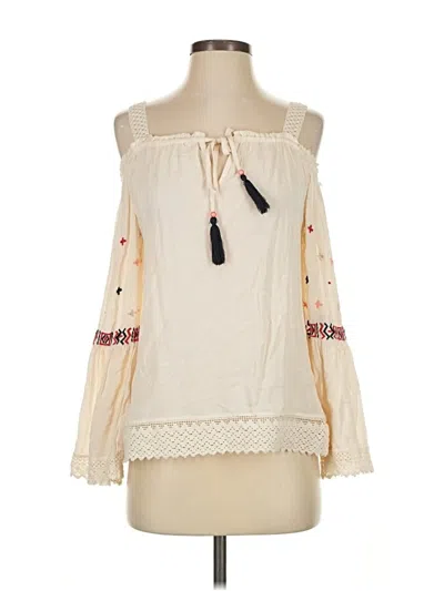 Pre-owned Aqua 3/4 Sleeve Blouse In White