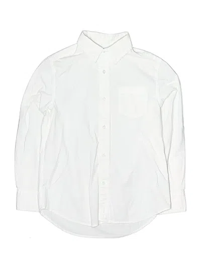 Pre-owned Crewcuts Kids' Long Sleeve Button Down Shirt In White