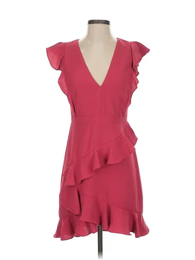 Pre-owned ml Monique Lhuillier Cocktail Dress In Burgundy