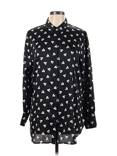 Pre-owned Chico's Long Sleeve Blouse In Black