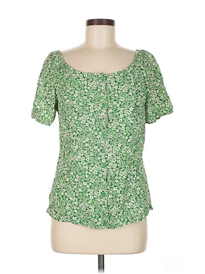 Pre-owned Beachlunchlounge Short Sleeve Blouse In Green